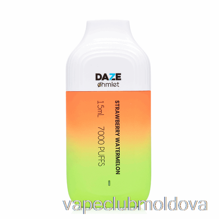 Vape Mod 7 Daze Ohmlet 7000 0% Zero Nicotină De Unică Folosință Căpșuni Pepene Verde